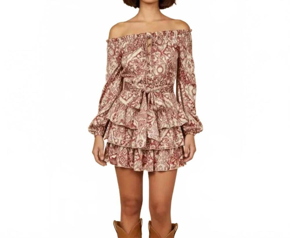 NEW SKYLAR ROSE off shoulder tiered mini dress in wildflower